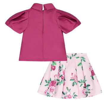 Girls Purple & Pink Skirt Set